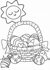 Easter Coloring Basket Pages sketch template