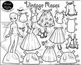 Paper Doll Coloring Pages Printable Dolls Vintage Print Marisole Roses Sheets Template Colour Kids Girls Patterns Monday Paperthinpersonas Color Clothes sketch template