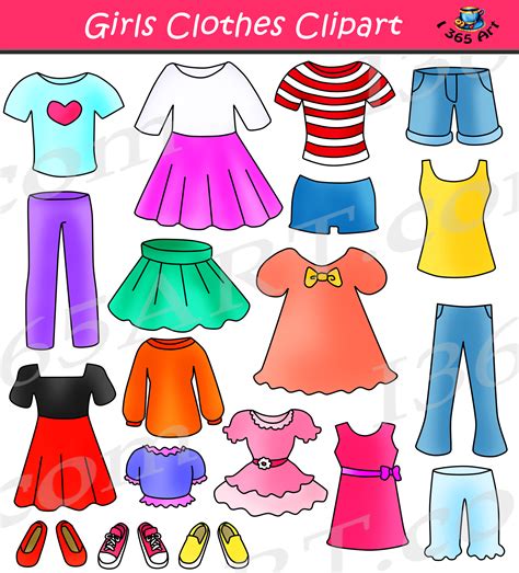 girls clothes clipart set dress  clip art school clipart