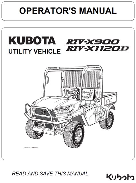 kubota rtv owners manual