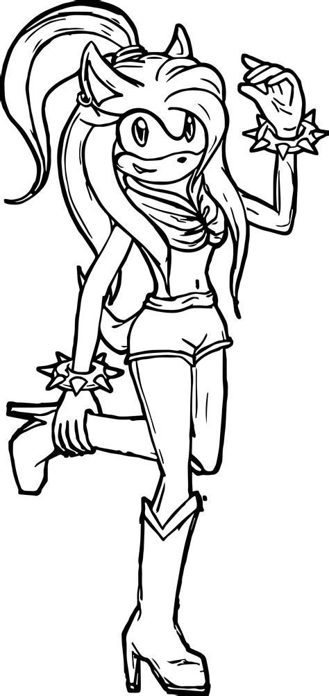 Adult Amy Rose Rock N Roll The Cruelone Coloring Page