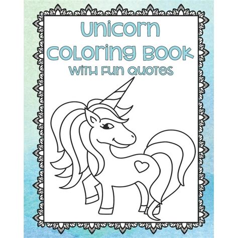unicorn coloring book  fun quotes unicorn coloring pages adult