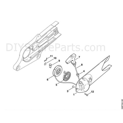 stihl ts  disc cutter ts parts diagram  rewind starter