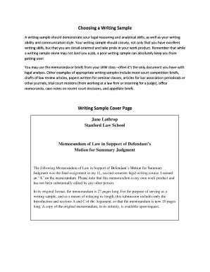 fillable  law stanford choosing  writing sample fax email print