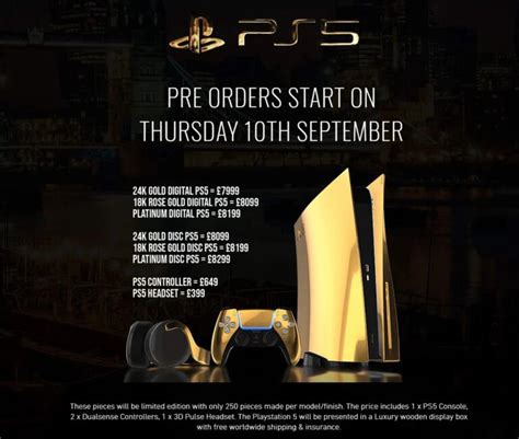 Gold Plated Ps5 Announced Pre Order Prices Play4uk