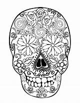 Sugar Skull Coloring Pages Printable Adult Colouring sketch template