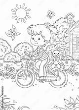 Fille Bicyclette Rowerze Kolorowanka Dziewczynka Bicicleta Colorier Monta Rysunek Obraz Vinilo Magnetyczna Enfants Pixers Imprimé Visualización Proveedor sketch template