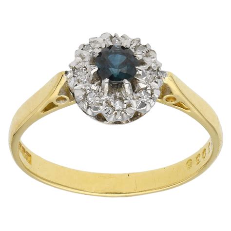 vintage ct yellow gold sapphire diamond ring buy