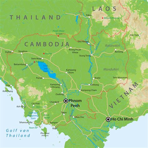 kaarten van cambodja bij van verre reizen