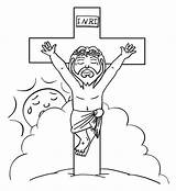 Colorir Desenhos Crucificado Sexta Cristo Friday Pascoa Crucificação Páscoa Crianças Catequese Pregado Biblicos sketch template