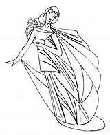 Coloring Pages Dance Dancer Delicate Dancing Woman sketch template