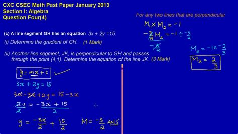 csec cxc maths  paper  ques  jan  exam answers