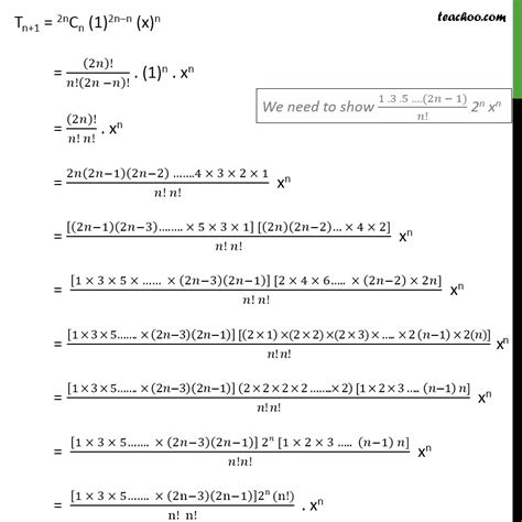 example 6 show that middle term of 1 x 2n is 1 3 5