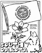 Coloring Dakota Pages South State Crayola Flag Symbols Washington States Rushmore Mount Kentucky Carolina Color North California Arkansas Houston Derby sketch template