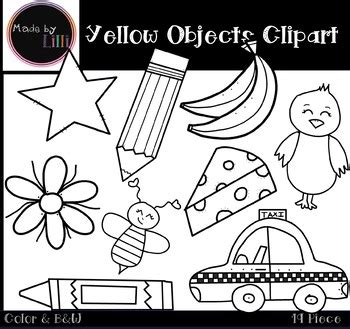 yellow color objects clipart    lilli clipart tpt