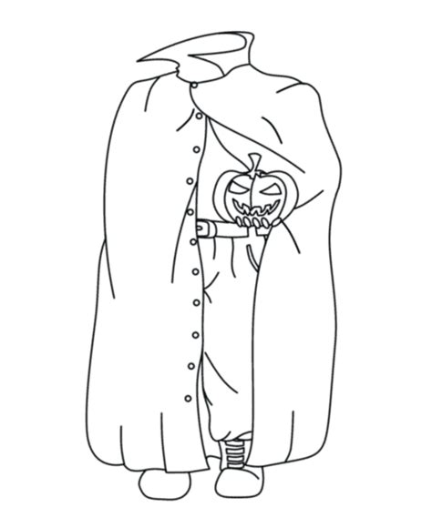 halloween costume coloring page headless horseman costume