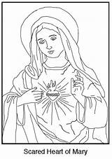 Mary Coloring Mother Virgin Pages Getcolorings Heart Color Immaculate Printable sketch template