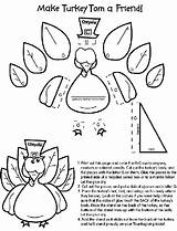 Turkey Craft Coloring Crayola Pages Thanksgiving Cut Paste Color Body Print Colored Printables Make Tom School Turkeys Template Glue Put sketch template