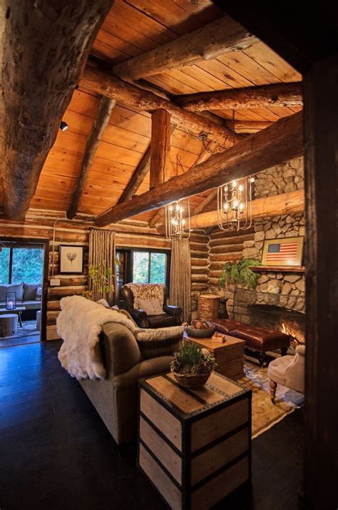 cabin interior design log home living rustic house