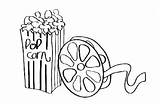 Movie Clipart Clip Night Movies Reel Cinema Popcorn Theater Drawing Party Books Family Oscar Watching Film Netflix Pages Red Box sketch template