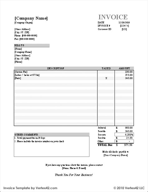small business labor invoices  invoice template sample