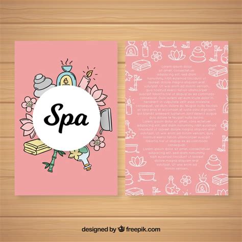 vector hand drawn spa flyer template