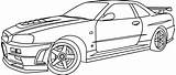 R34 Skyline Coloring Pages Gtr Nissan Gt Nismo Outline Colouring Pngkey Deviantart Search Find sketch template