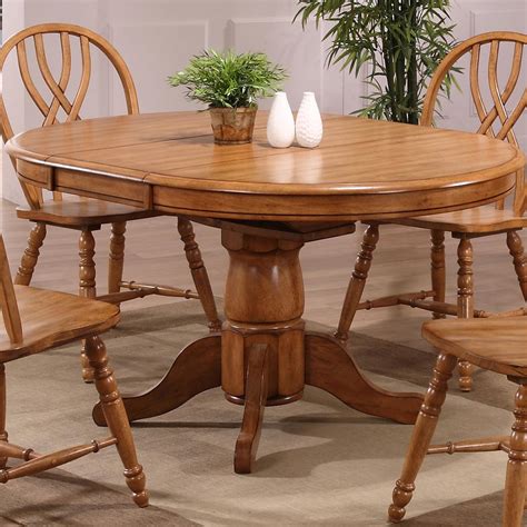 eci furniture dining   tb solid oak single pedestal dining