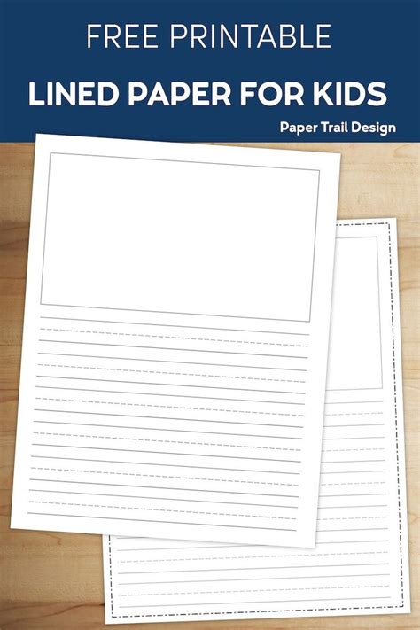 printable lined writing paper  drawing box paper trail