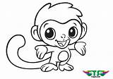 Monkey Coloring Print Cute Baby Tsgos sketch template