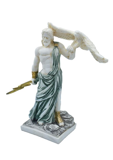zeus statue mit einem adler seinem donnerjupitervater der etsyde