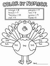 Thanksgiving Addition Coloring Color Number Turkey Fun Worksheets Grade Math Freebie Pages 1st Kids Kindergarten Themed Teacherspayteachers Native Practice First sketch template