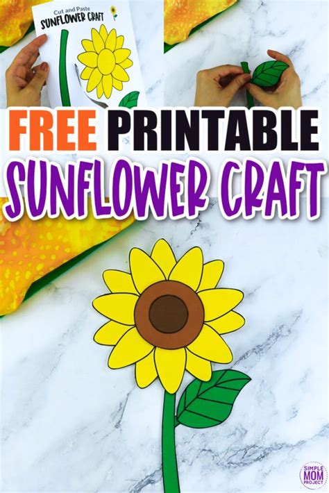 printable sunflower craft template simple mom project