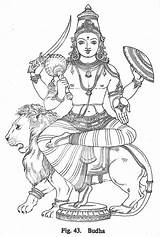 Coloring Hindu Vishnu Durga sketch template