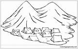 Nomads Mountains Pages Tents Group Coloring Seasons Nature sketch template