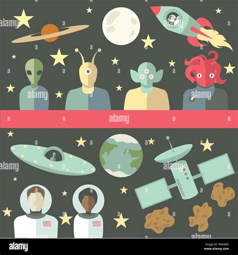 eps vector  outer space related characters  objects stock vector