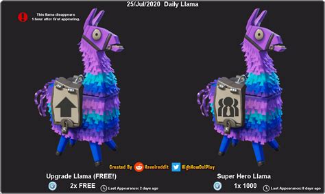 daily llama jul  llamas rfortnite