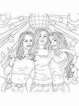 Bff Girls Coloring Pages Colouring Friend Kids Photographed Vector Beautiful Phone Cute Friends Girl Fun Three Vectorstock Adult Barbie Personal sketch template