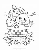 Easter Coloring Bunny Basket Pages Printable Eggs Colouring Pdf Primarygames Happy Kids Cute Book Drawing Choose Board sketch template