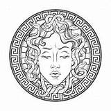 Medusa Gorgon Shield Isolated Tatuaggio Gorgoneion Versace Graphicriver Medusas Amulet Corail Schermo Disegnata Funziona Tatuajes Croisy Illustr Escudo Transferred Mdc sketch template