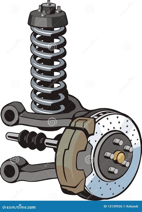 car suspension stock vector illustration  spring kingpin