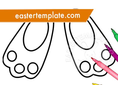 bunny feet template easter template