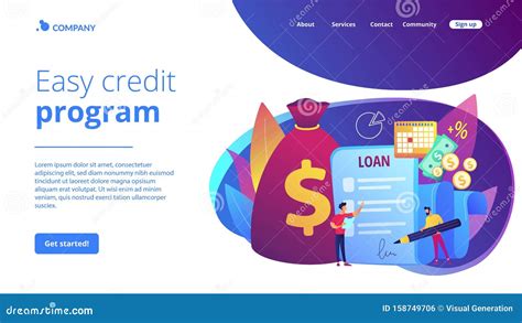 loan disbursement concept landing page vector illustration