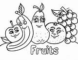 Fruit Coloring Pages Kids Salad Fruits Printable Sheets Basket Kindergarten sketch template