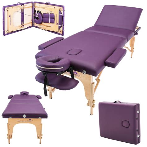 massage imperial® deluxe lightweight purple 3 section portable massage