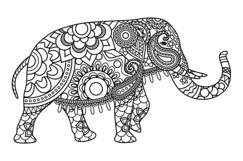 indian elephant coloring pages template  smartstartstocker