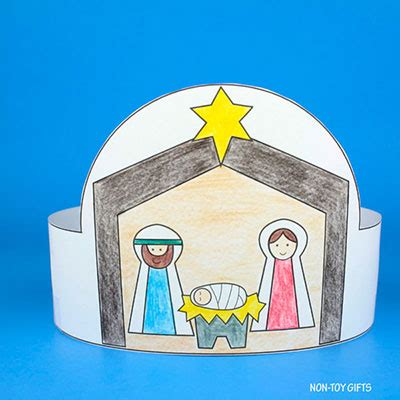 nativity headband coloring craft  template  toy gifts