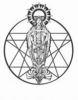 Monstrance Sacred Geometry Handprinted sketch template