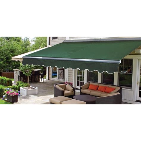 aleko  sunshade  cassette motorized retractable patio deck awning green color