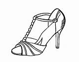 Shoe Coloring Party Shoes Heel Coloringcrew Dibujo sketch template